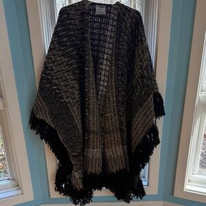 Vintage Studio Donegal Poncho, hat, & scarf set-100% handwoven wool from Ireland